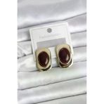 HarmonyAura P219735S4341 Kahverengi Renk Kare Model Vintage Kadın Küpe