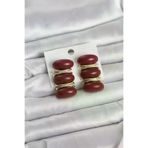 HarmonyAura P219755S9155 Bordo Vintage Model Gold Renk Kadın Küpe
