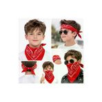 HarmonyAura SMR-G066 Kırmızı Kovboy Fuları Çocuk Bandana Western Desenli Boyun Fuları