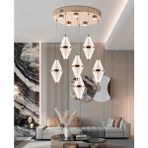 Harold 6'lı 40 Watt Yuvarlak Gold Ledli Modern Salon Avize - Yok