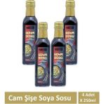 Harras Soya Sosu Cam Şişe 250ML x 4 Adet - 1 lt