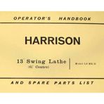 HARRISON L6 13" Metal Lathe Operator's & Parts Manual