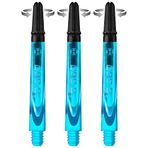 Harrows Darts Technology Carbon 360 şaft, Thor-Sports Rotating Carbon top (kısa, deniz mavisi)