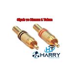 harry 2 Adet Gold Rca Fiş Erkek Metal Konnektör (Kırmızı ve Siyah 1 Takım)