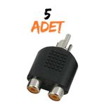harry 5 Adet 1 Erkek Rca - 2 Rca Dişi Jak Jack Rca Fiş To Çift Dönüştürücü Çevirici Çoğaltıcı