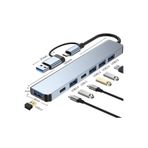 harry 7 In 1 Usb/type-c To Usb A Usb C-usb 2.0/3.0 Çevirici Adaptör 7 Port Çoklayıcı Usb Hub