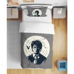 Harry Potter 3D Dijital Baskılı Tek Kişilik Çarşafsız Genç Çocuk Nevresim Takımı - Gri - 160 x 220 cm