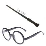 Harry Potter Asası Siyah Çerçeveli Gözlük Seti