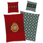 Harry Potter Çocuk Nevresim Takımı – Sihirli Okul Kırmızı – 135 x 200 cm + 80 x 80 cm – %100 Pamuk Renforcé Linon Kalitesi Çift Taraflı Nevresim Takımı Nevresim Yorgan YKK Fermuar Alman Boyutu