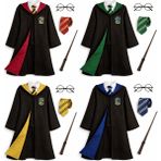 Harry Potter Kostüm Cübbe Seti Kostüm + Asa + Gözlük + Kravat - Sarı - 3 - 4 Ay