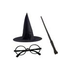 Harry Potter Şapkası Gözlük Ve Asa Cosplay Parti Doğum Günü Cadılar Bayramı Seti 1450