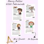 Harry Potter Tasarımlı Şövale Masa Takvimi 2026 - Dikey Tasarım