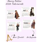 Harry Potter Tasarımlı Şövale Masa Takvimi 2026 - Yatay Tasarım