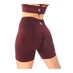 HARSFIT KADIN YÜKSEK BEL SCRUNCH TOPARLAYICI BORDO KISA ŞORT TAYT 13 CM PUSH UP FİTNESS SPOR TAYT