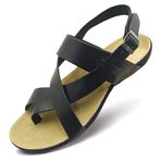 Harssidanzar Gladiator Siyah Erkek Sandalet