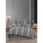 Hartex Soft Cotton Çift Kişilik Çizgili Açık Gri Nevresim Takımı - 200 x 220 cm