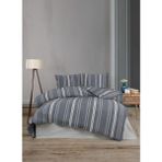 Hartex Soft Cotton Çift Kişilik Çizgili Antrasit Nevresim Takımı - 200 x 220 cm