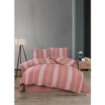 Hartex Soft Cotton Çift Kişilik Çizgili Pembe Nevresim Takımı - 17 Pembe - 200 x 220 cm