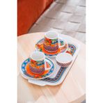 Harvest 2 Kişilik Tepsili Kahve Fincan Takımı - 100 ml - Renkli