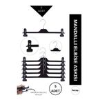 Harvey 5 Adet Mandallı Askılık Em-38/ 38cm Genişlik (elbise Askısı/ Etek Askısı / Pantolon Askısı)