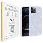 HARVORTEZ iPhone 12 Pro Max Pırlanta Taşlı Tasarım Kılıf, Koruyucu Parlak Yüzey, MSafe Etkilemez, Gerçek Tuş Hissi, Kalın Kamera Çerçeve Kapak, Darbe Emici, Elite Case (Açık Mavi)