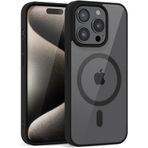 HARVORTEZ, iPhone 12/12 Pro, MagSafe ile Uyumlu Güçlü Manyetik Kılıf, Şeffaf SARARMAZ Arka Kapak, Gerçekçi Tuş Basım Hissi, Kaymaz Yüzey, Çevre Dostu, Köşe Korumalı, Premium Case (Siyah)