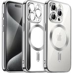 HARVORTEZ iPhone 13 Pro Max Kılıf 6.7" ile MagSafe Uyumlu Cep Telefon Kılıfı, Kamera Lens Tam Koruma, Darbeye Dayanıklı, Yumuşak Şeffaf TPU Malzeme BPA İçermez Phone Case - Gümüş