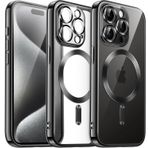 HARVORTEZ iPhone 13 Pro Max Kılıf 6.7" ile MagSafe Uyumlu Cep Telefon Kılıfı, Kamera Lens Tam Koruma, Darbeye Dayanıklı, Yumuşak Şeffaf TPU Malzeme BPA İçermez Phone Case - Siyah