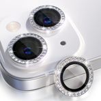 HARVORTEZ iPhone 13,13 Mini,12 Pro Max için, TAŞLI, Kamera Lens Koruyucu, Basit Kurulum, HD Görüntü, Metal Çerçeve, 9H Temperli Cam, Çizilmeye Dayanıklı, Diamond Camera Lens Protector (Gümüş)