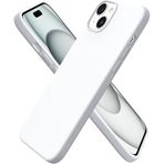 HARVORTEZ iPhone 14 Plus/iPhone 15 Plus Kılıf 6.7" ile Uyumlu Premium Sıvı Silikon Kılıf - Yumuşak Dokulu, Mikrofiber Kadife Astarlı, 3 Katmanlı Darbe Emici Sert Kapak - Beyaz