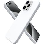 HARVORTEZ iPhone 14 Pro Max Kılıf 6.7" ile Uyumlu Premium Sıvı Silikon Kılıf - Yumuşak Dokulu, Mikrofiber Kadife Astarlı, 3 Katmanlı Darbe Emici Sert Kapak - Beyaz