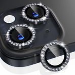 HARVORTEZ iPhone 14,14 Plus için, TAŞLI, Kamera Lens Koruyucu, Basit Kurulum, HD Görüntü, Metal Çerçeve, 9H Temperli Cam, Çizilmeye Dayanıklı, Diamond Camera Lens Protector (Siyah)