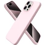 HARVORTEZ iPhone 15 Pro Max Kılıf 6.7" ile Uyumlu Premium Sıvı Silikon Kılıf - Yumuşak Dokulu, Mikrofiber Kadife Astarlı, 3 Katmanlı Darbe Emici Sert Kapak - Pudra Pembe