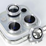 HARVORTEZ iPhone 15 Pro,15 Pro Max için, TAŞLI, Kamera Lens Koruyucu, Basit Kurulum, HD Görüntü, Metal Çerçeve, 9H Temperli Cam, Çizilmeye Dayanıklı, Diamond Camera Lens Protector (Beyaz Titanyum)