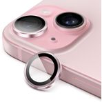 HARVORTEZ iPhone 15,15 Plus için, Kamera Lens Koruyucu, Basit Kurulum, HD Berrak Görüntü, Metal Çerçeve, 9H Temperli Cam, Çizilmeye Dayanıklı, Camera Lens Protector (Pembe)