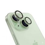 HARVORTEZ iPhone 15/15 Plus ile Uyumlu Safir Kamera Lens Koruyucu - Alüminyum Çerçeveli, Hizalama Aparatlı, Su Geçirmez Glue Layer,%95+ Kristal Netlikte 9H Safir Cam - Yeşil