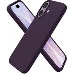 HARVORTEZ iPhone 16 Kılıf 6.1" ile Uyumlu Premium Sıvı Silikon Kılıf - Yumuşak Dokulu, Mikrofiber Kadife Astarlı, 3 Katmanlı Darbe Emici Sert Kapak - Derin Mor