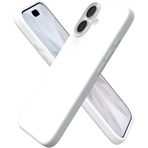 HARVORTEZ iPhone 16 Plus Kılıf 6.7" ile Uyumlu Premium Sıvı Silikon Kılıf - Yumuşak Dokulu, Mikrofiber Kadife Astarlı, 3 Katmanlı Darbe Emici Sert Kapak - Beyaz