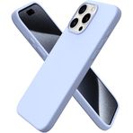 HARVORTEZ iPhone 16 Pro Kılıf 6.3" ile Uyumlu Premium Sıvı Silikon Kılıf - Yumuşak Dokulu, Mikrofiber Kadife Astarlı, 3 Katmanlı Darbe Emici Sert Kapak - Açık Mavi