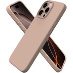 HARVORTEZ iPhone 16 Pro Max Kılıf 6.9" ile Uyumlu Premium Sıvı Silikon Kılıf - Yumuşak Dokulu, Mikrofiber Kadife Astarlı, 3 Katmanlı Darbe Emici Sert Kapak - Çöl Titanyumu
