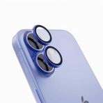 HARVORTEZ iPhone 16/16 Plus ile Uyumlu Safir Kamera Lens Koruyucu - Alüminyum Çerçeveli, Hizalama Aparatlı, Su Geçirmez Glue Layer,%95+ Kristal Netlikte 9H Safir Cam - Laciverttaş