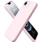 HARVORTEZ iPhone 16E ve iPhone 17E Kılıf 6.1" ile Uyumlu Premium Sıvı Silikon Kılıf - Yumuşak Dokulu, Mikrofiber Kadife Astarlı, 3 Katmanlı Darbe Emici Sert Kapak - Pudra Pembe