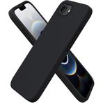 HARVORTEZ iPhone 16E ve iPhone 17E Kılıf 6.1" ile Uyumlu Premium Sıvı Silikon Kılıf - Yumuşak Dokulu, Mikrofiber Kadife Astarlı, 3 Katmanlı Darbe Emici Sert Kapak - Siyah