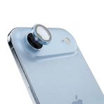 HARVORTEZ iPhone 17 Air ile Uyumlu Safir Kamera Lens Koruyucu - Alüminyum Çerçeveli, Hizalama Aparatlı, Su Geçirmez Glue Layer,%95+ Kristal Netlikte 9H Safir Cam - Gök Mavisi