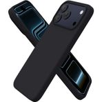 HARVORTEZ iPhone 17 Pro Kılıf 6.3" ile Uyumlu Premium Sıvı Silikon Kılıf - Yumuşak Dokulu, Mikrofiber Kadife Astarlı, 3 Katmanlı Darbe Emici Sert Kapak - Siyah