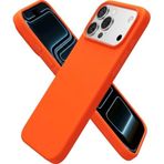 HARVORTEZ iPhone 17 Pro Max Kılıf 6.9" ile Uyumlu Premium Sıvı Silikon Kılıf - Yumuşak Dokulu, Mikrofiber Kadife Astarlı, 3 Katmanlı Darbe Emici Sert Kapak - Turuncu