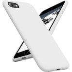 HARVORTEZ iPhone 7/8 Plus Kılıf 5.5" ile Uyumlu Premium Sıvı Silikon Kılıf - Yumuşak Dokulu, Mikrofiber Kadife Astarlı, 3 Katmanlı Darbe Emici Sert Kapak - Beyaz