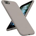 HARVORTEZ iPhone 7/8 Plus Kılıf 5.5" ile Uyumlu Premium Sıvı Silikon Kılıf - Yumuşak Dokulu, Mikrofiber Kadife Astarlı, 3 Katmanlı Darbe Emici Sert Kapak - Natürel Titanyum