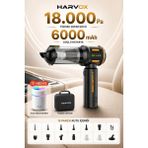 Harvox 18000PA Güçlü Vakum Araç Süpürgesi Taşınabilir Çantalı 6000MAH Bataryalı Üflemeli Hava Nemlendirici Hediyeli Süpürge - Sarı - Siyah