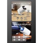 Harvox Cine Flix Projeksiyon Cihazı Taşınabilir 4K Destekli 1080P Android Sistemli Projektör - Beyaz